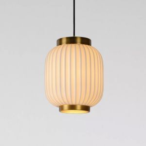 Witte hanglamp Gosse, steen