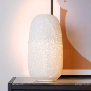 Keramische tafellamp wit, Flores, met schakelaar