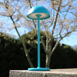 Blauwe buiten tafellamp retro, Joy, 1,5W, 3000K LED, IP54, met touchdimmer