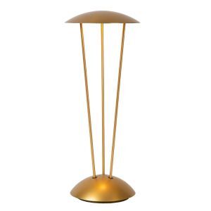 Messing oplaadbare buiten tafellamp modern, Renee, 2,2W, 2700K LED, IP54, met touchdimmer