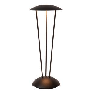 Zwarte oplaadbare buiten tafellamp modern, Renee, 2,2W, 2700K LED, IP54, met touchdimmer