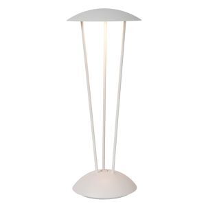 Witte oplaadbare buiten tafellamp modern, Renee, 2,2W, 2700K LED, IP54, met touchdimmer