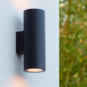 Zwarte up down wandlamp modern, Volantis, IP54