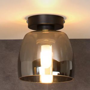 Zwarte plafonniere Tyler, glas