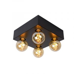 Industriele plafondlamp Surtus, Zwart