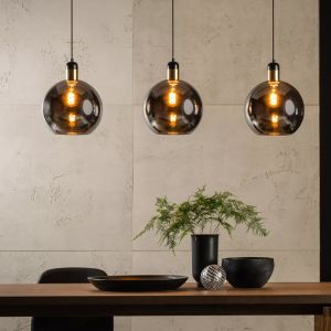 Grijze hanglamp Julius, glas