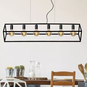 Zwarte moderne hanglamp, Fabian, metaal