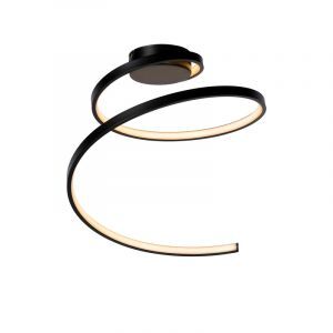 Zwarte plafonniere Maxence, kunststof, 24w warm wit