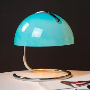 Blauwe tafellamp retro, Cato, met schakelaar