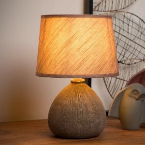 Bruine tafellamp Ramzi, Rond