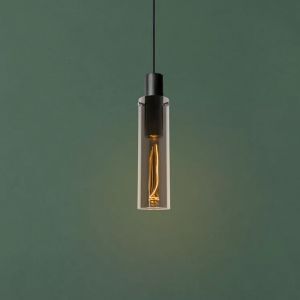 Grijze hanglamp Orlando, glas