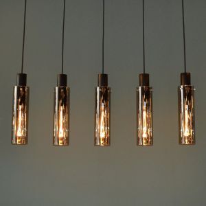 Grijze hanglamp Orlando, glas