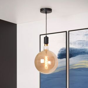 Zwarte klassieke hanglamp, Jova, metaal