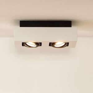 Witte dim to warm plafondspot Xirax, incl. 2x 5w GU10