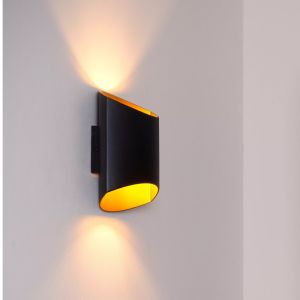 Zwarte up down wandlamp modern, Diletta
