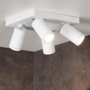 Witte plafondspot Taylor, aluminium, IP44