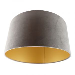 Grijs/gouden velours lampenkap Milene, 40 cm