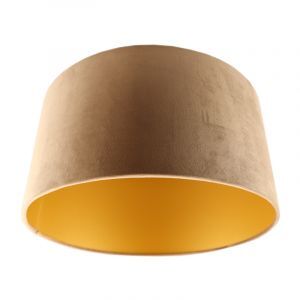 Taupe en gouden velours lampenkap Melanie, 50 cm