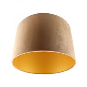 Taupe/gouden velours lampenkap Madelyn, 30 cm