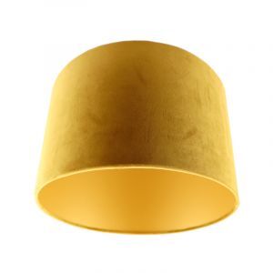 Okergele/gouden velours lampenkap Madelyn, 30 cm