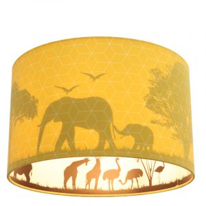 Gele dieren kinderkamer plafondlamp Safari, Binnenzijde doorschijnend