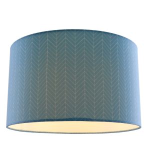 Petrol blauwe plafondlamp met lijntjesmotief