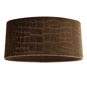 40 cm ovale velours bruine lampenkap croco stof, Emilius