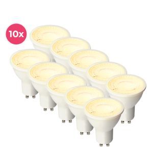 10-pack Dimbare witte GU10 LED lamp Antonie, 5w, warm wit