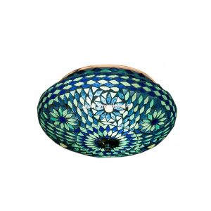 Blauwe oosterse plafonnière mozaïek, Mimoun