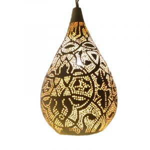 Witte oosterse hanglamp filigrain, Zina