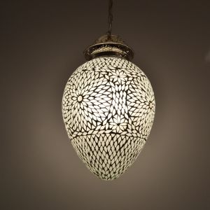 Witte oosterse hanglamp mozaïek, Isa