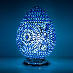 Blauwe oosterse tafellamp mozaïek, Lara