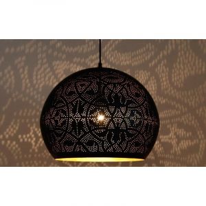 Zwarte oosterse hanglamp filigrain, Kenza