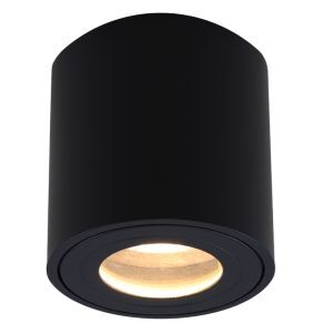 IP44 waterdichte opbouwspot Alion, zwart, rond