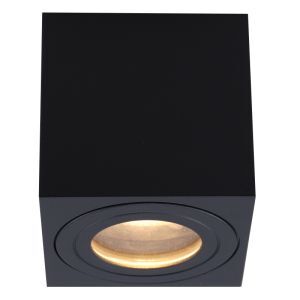 IP44 waterdichte opbouwspot Alion, zwart, vierkant
