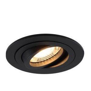 Kantelbare ronde inbouwspot Scott, zwart