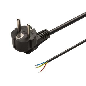 Aansluitsnoer, 1,5 m, 3x 0,75 mm², zwart
