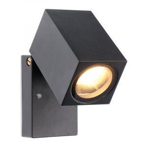 Zwarte buiten wandlamp Isobel, aluminium, modern, IP44