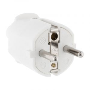 Stekker Randaarde PVC 10/16 Ampère, Wit