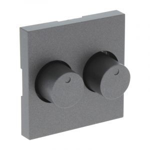 Q-Link S-Line Centraalplaat met Knop Duodimmer, Zwart/antraciet