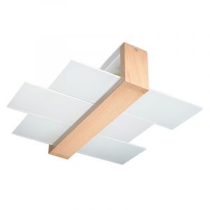 Moderne plafondlamp Fouzia, bruin, hout