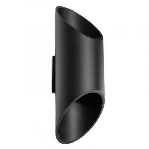 Moderne up down wandlamp Haidar, zwart, aluminium