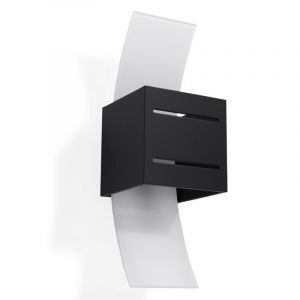 Zwarte up down wandlamp Jasmien, aluminium