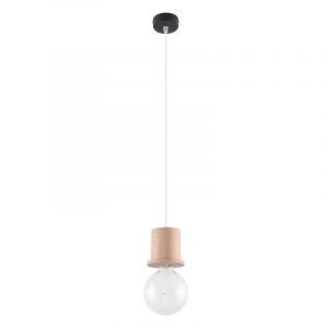 Landelijke hanglamp Gaelle, bruin, hout