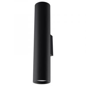 Zwarte up down wandlamp Harley, aluminium