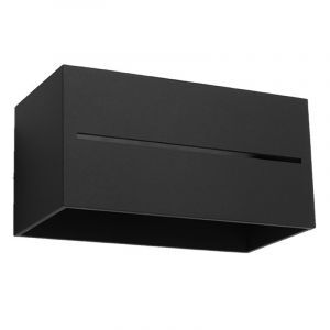 Zwarte up down wandlamp Jacky, aluminium