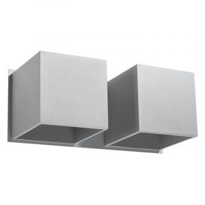 Grijze up down wandlamp Andro, aluminium, 2L