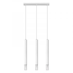 Moderne hanglamp Ishani, wit, staal, 3L