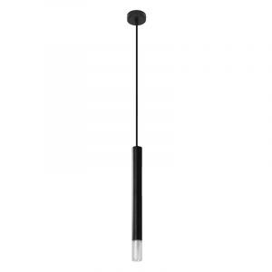 Moderne hanglamp Ishani, zwart, staal