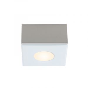 Vierkante witte Veranda opbouwspot Fredo, IP44, dimbaar